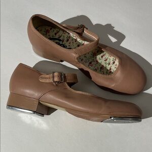 Capezio Tele Tone Tap Dance Flamenco Shoes Rose Pink Womens Leather sz 7.5